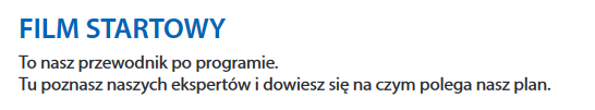 Informacja o możliwości zapoznania z filmem zapowiadającym program