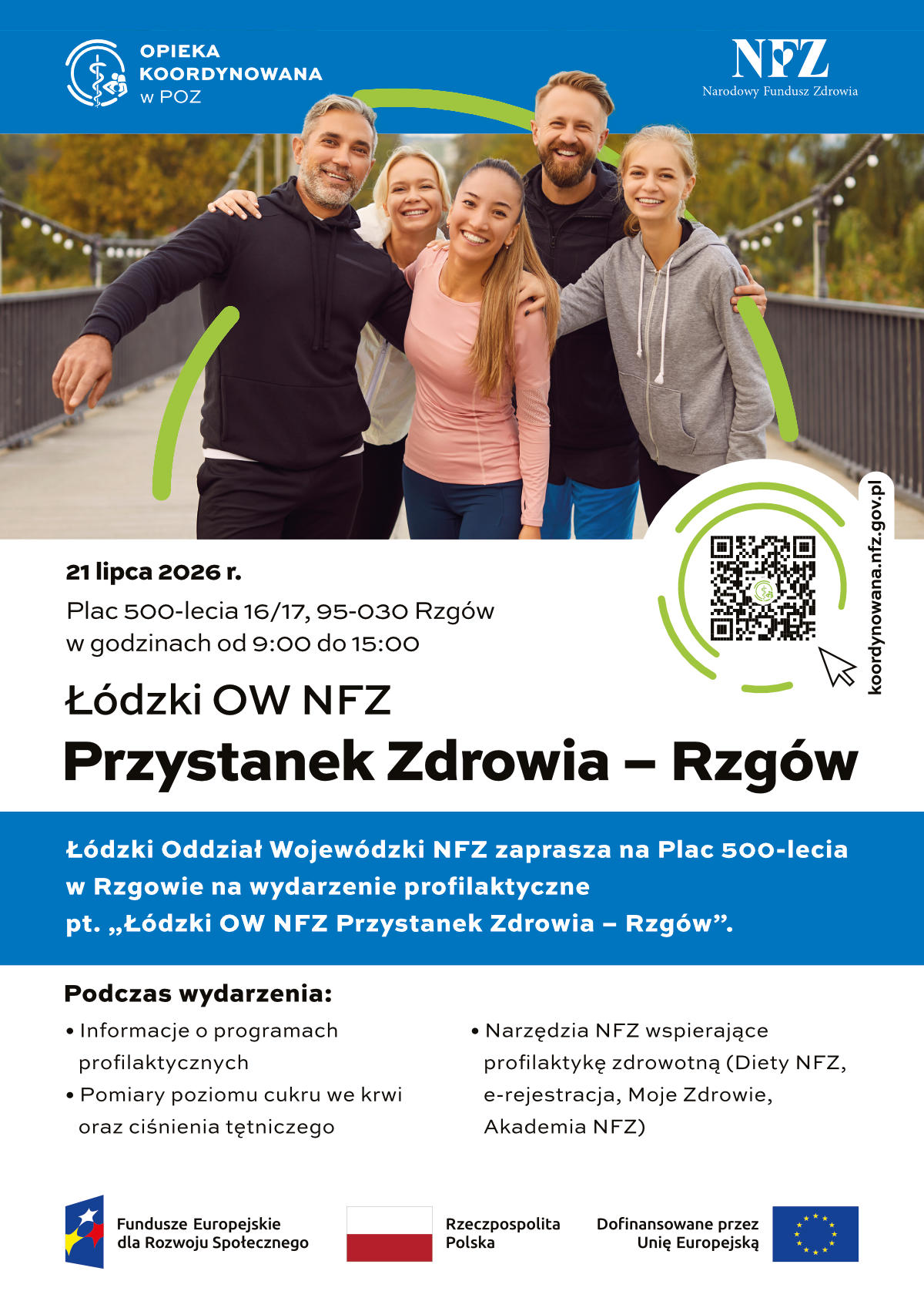 Plakat opisujący wydarzenie Przystanek Zdrowia
