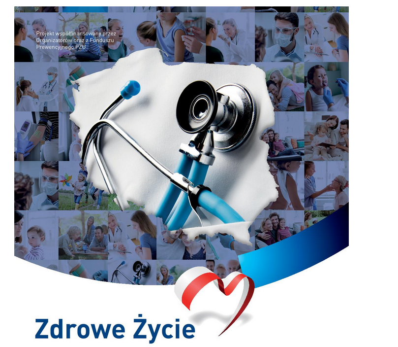 Mapka Polski z narysowanym stetoskopem