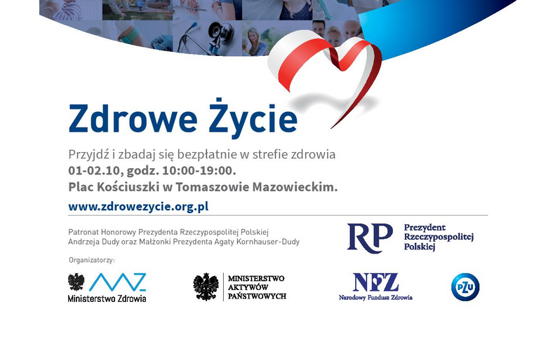 Podane dane lokalizacyjne akcji - Tomaszów Mazowiecki, godz. 10-19, Plac Kościuszki - Zdrowe życie