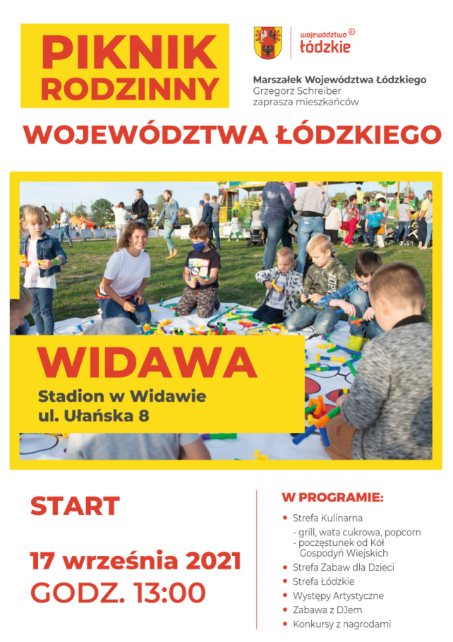 Plakat informujący o Pikniku Rodzinnym